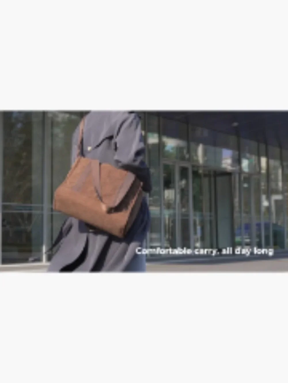 Corduroy Tote Bag with Laptop Sleeve & Crossbody Strap